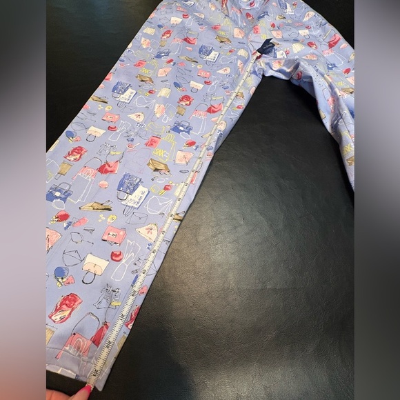 Southern Lady Blue Ankle Cropped Pants with Feminine Print size 12 - Picture 12 of 14